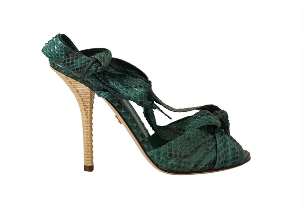 Emerald exotische Ledersandalen mit Abhocker