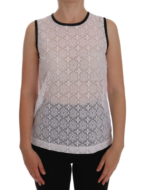 Elegantes weißes Nylon -Tanktop