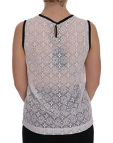 Elegantes weißes Nylon -Tanktop