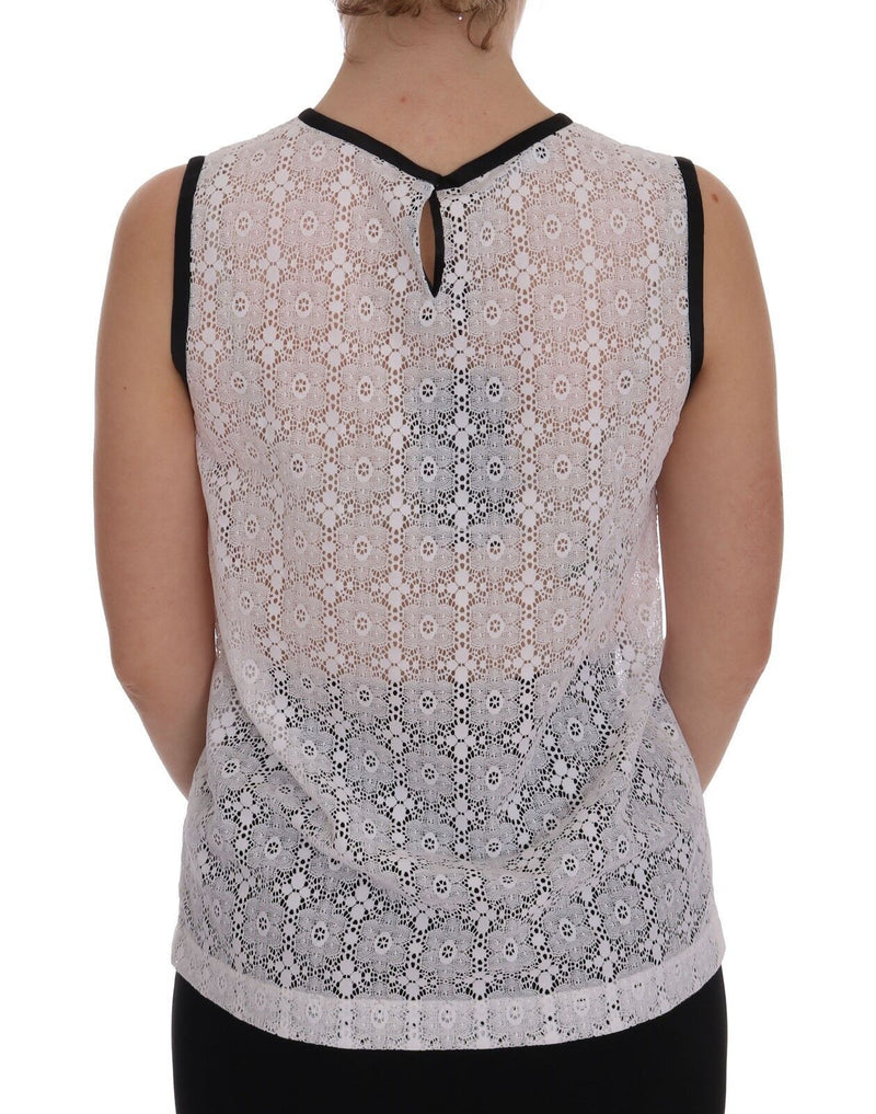 Elegante camiseta sin mangas de nylon blanco