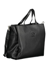 Black Polyethylene Women Handbag