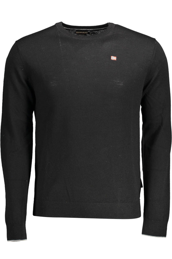 Eleganter Wollpullover mit bestickten Logo