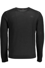 Eleganter Wollpullover mit bestickten Logo