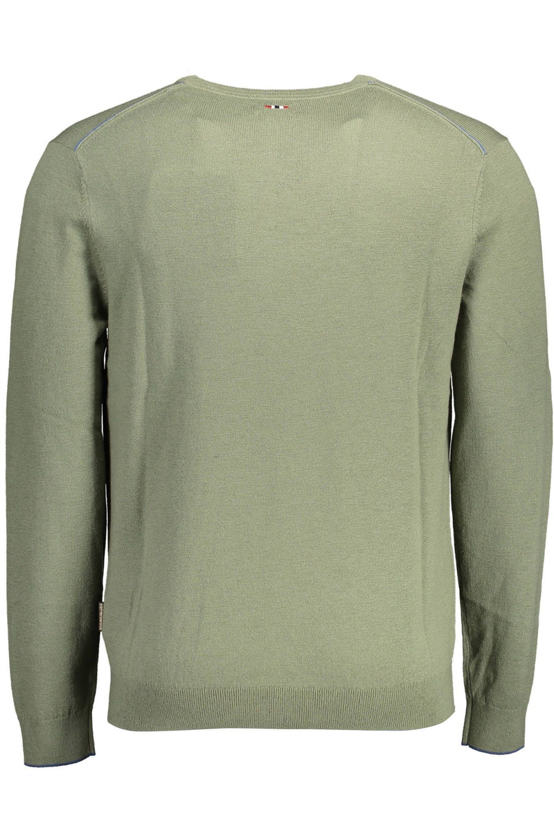 Maglione ricamato in lana verde