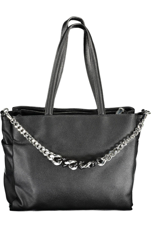 Elegante bolso de correa de cadena negra