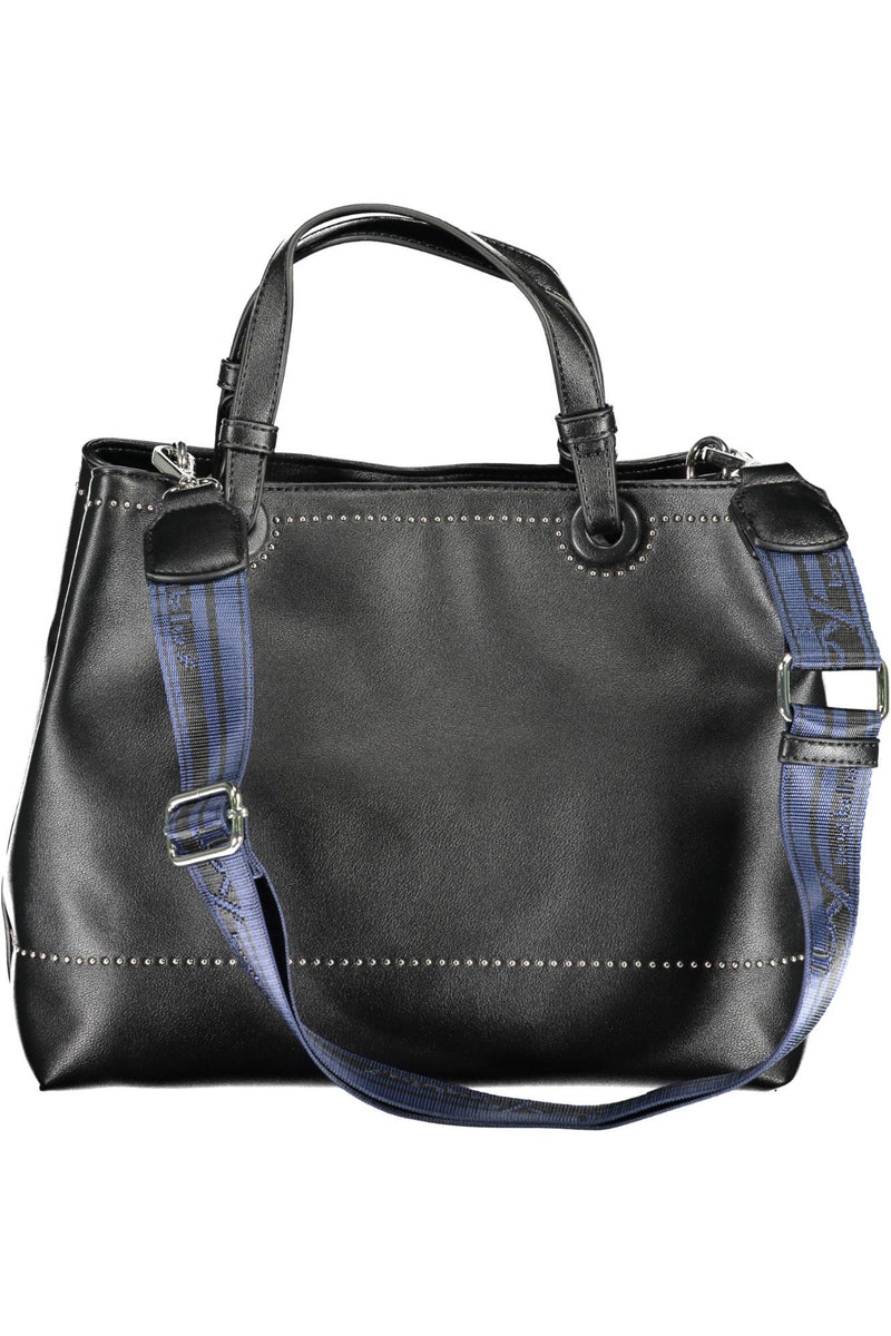 Elegante schwarze Zwei-Kompartiment-Handtasche