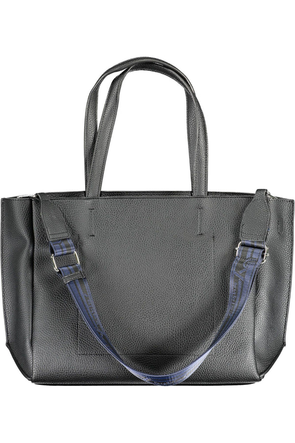 Bolso impreso de doble mango negro elegante