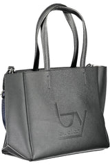 Bolso impreso de doble mango negro elegante