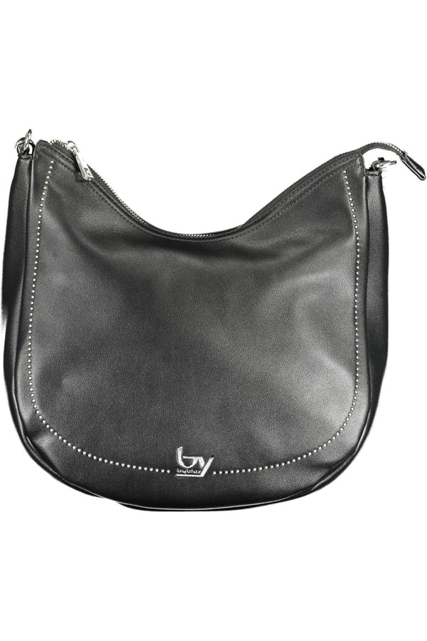 Elegant Black Polyurethane Handbag