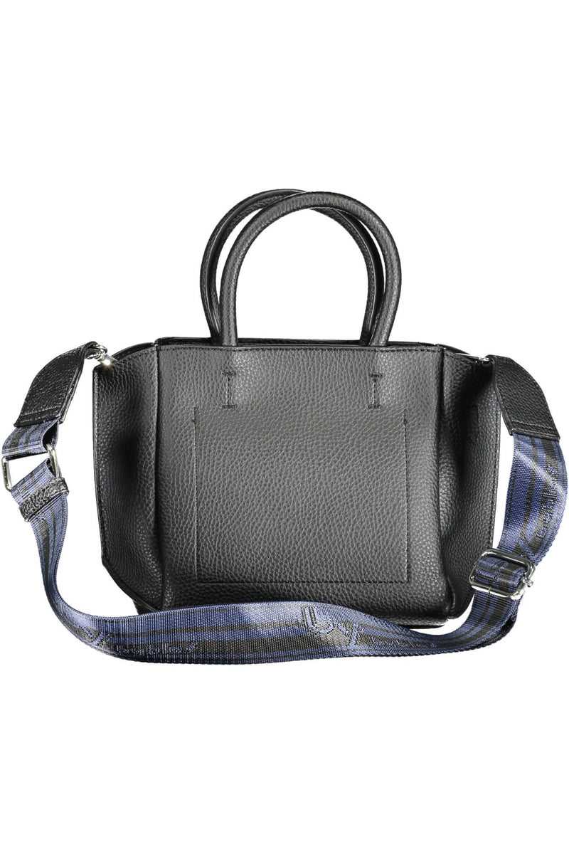 Elegante bolso negro de dos maneras con correa para hombro