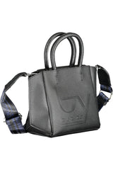 Elegant Black Two-Handle Tote with Shoulder Strap