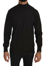 Eleganter brauner jungfräulicher Wollpullover