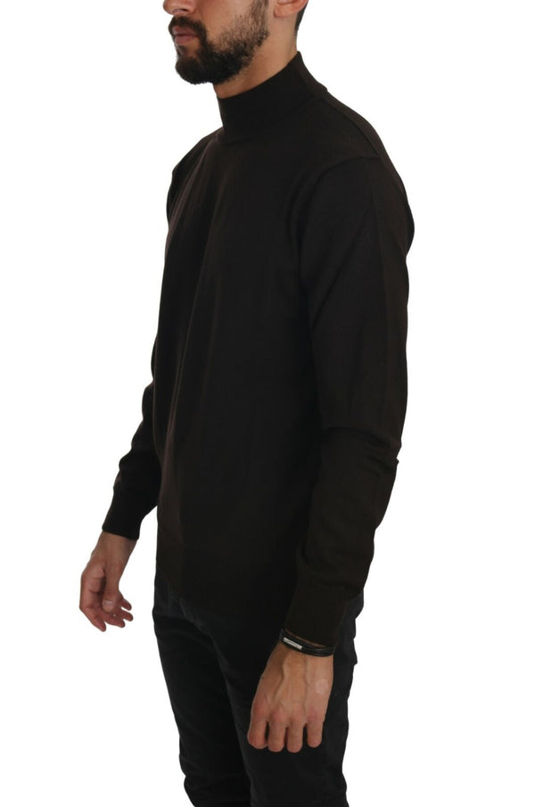 Eleganter brauner jungfräulicher Wollpullover