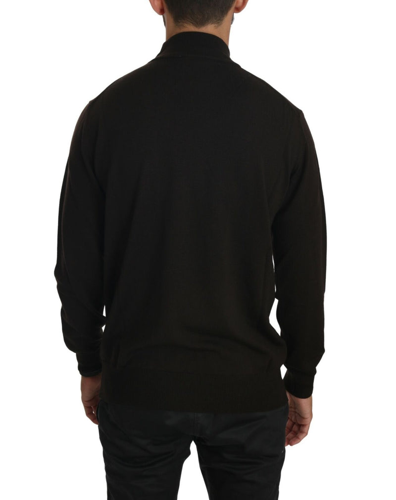 Eleganter brauner jungfräulicher Wollpullover