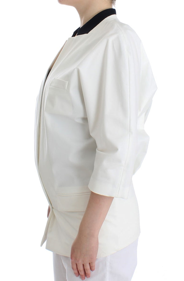 Chic White Cotton Mischblazer