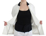 Blazer di miscela di cotone bianco chic