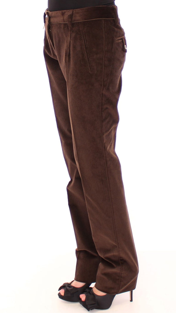 Elegante braune Baumwollhose