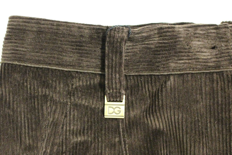 Eleganti pantaloni di cotone marrone