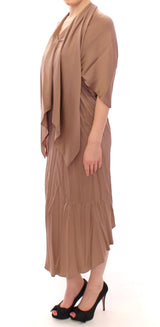 Robe de quart de soie brune élégante