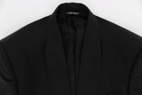 Exclusive Black Silk One Button Blazer