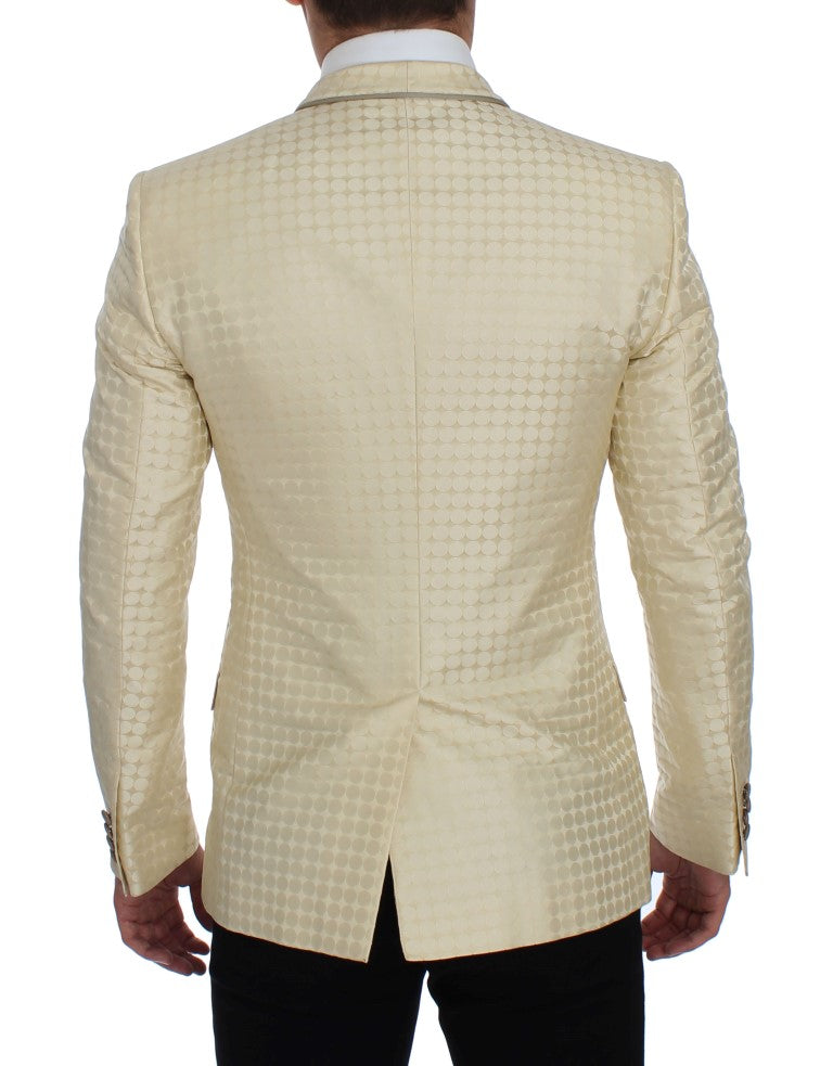 Anspruchsvoller beige Polka gepunktete Blazer & Weste