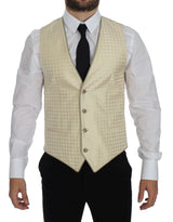 Blazer e gilet tratteggiato da pois beige sofisticato