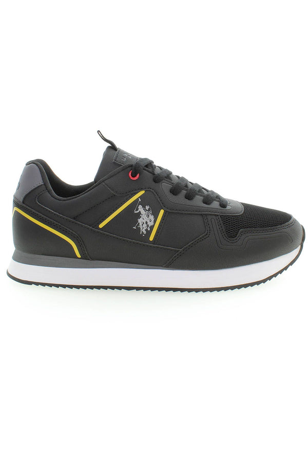 Eleganti sneaker in pizzo nero con dettaglio logo