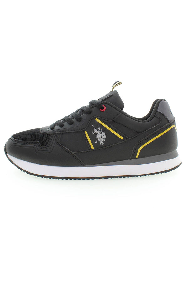 Eleganti sneaker in pizzo nero con dettaglio logo