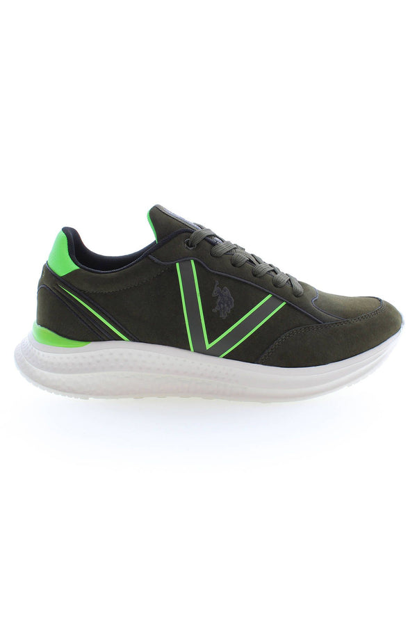 Zapatillas de deporte deportivo con cordones verdes con detalle del logotipo