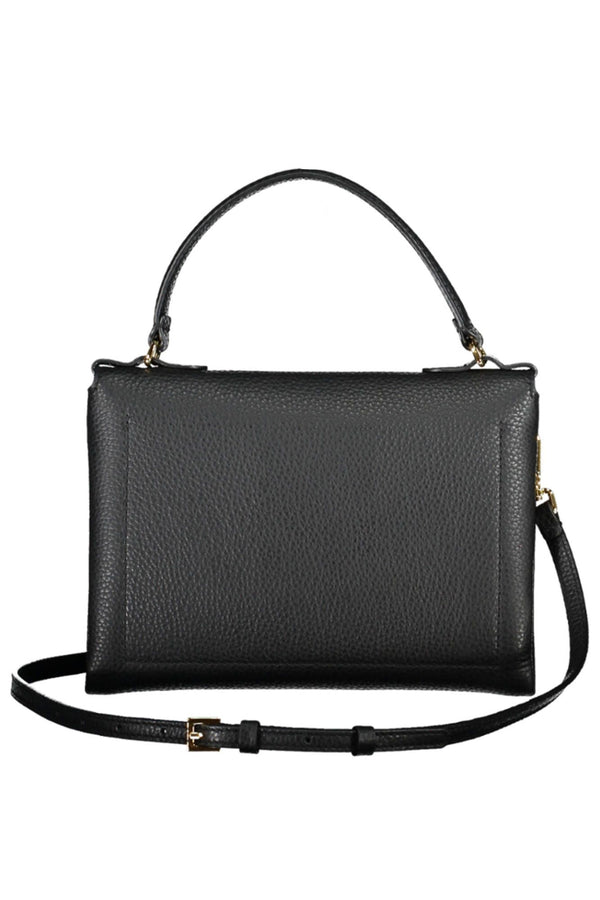 Chic Black Lederhandtasche mit Twist -Lock