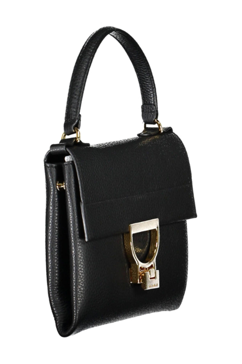 Chic Black Lederhandtasche mit Twist -Lock