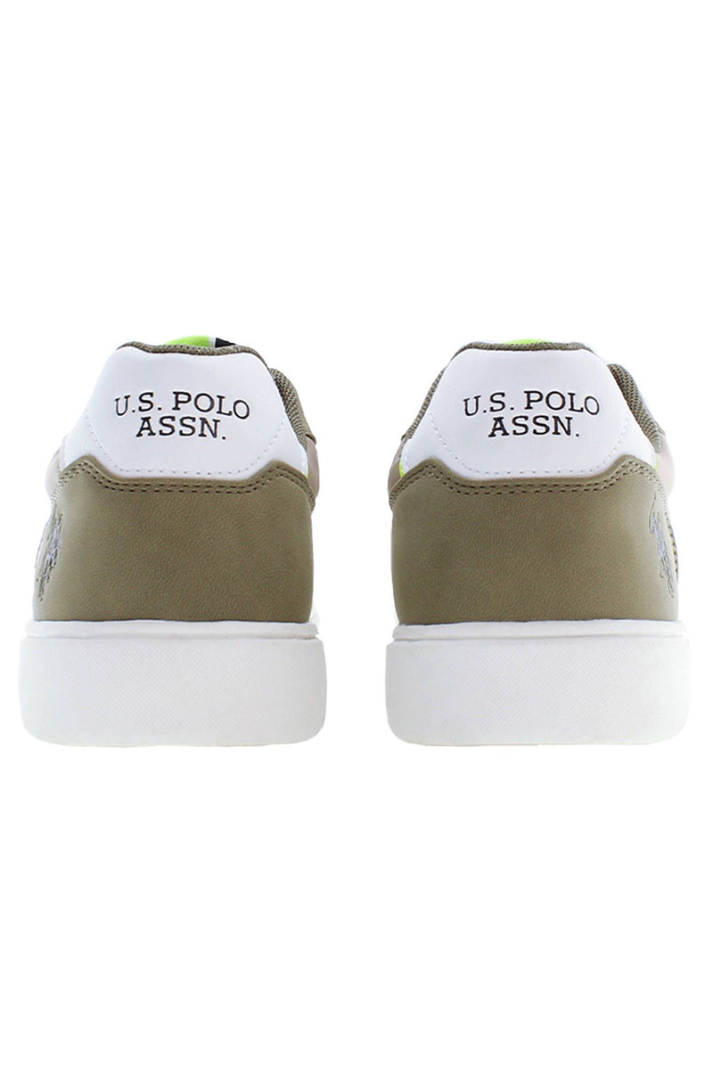 Sleek Green Sports Sneakers With Logo Detail