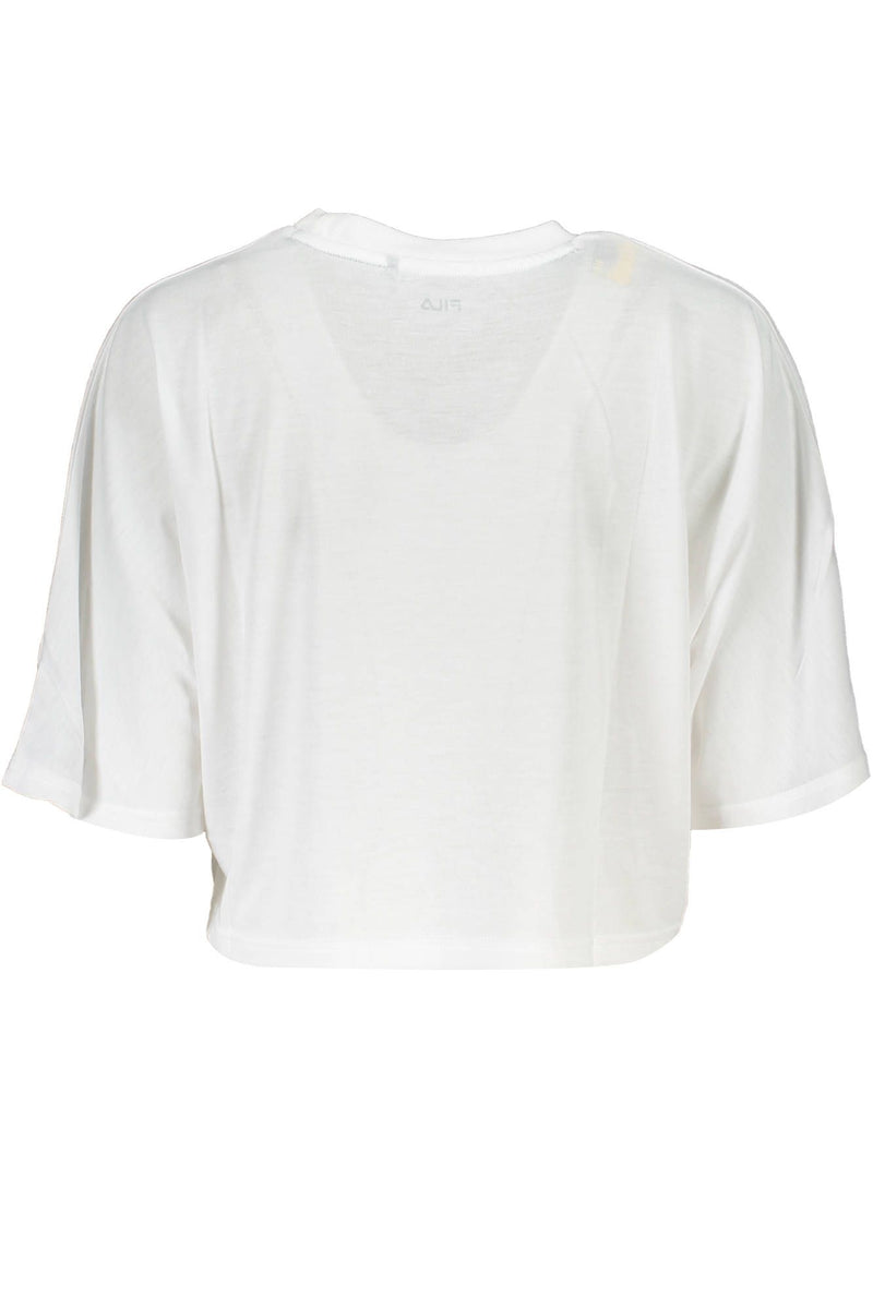 Elegant White Logo Tee with Wide Neckline