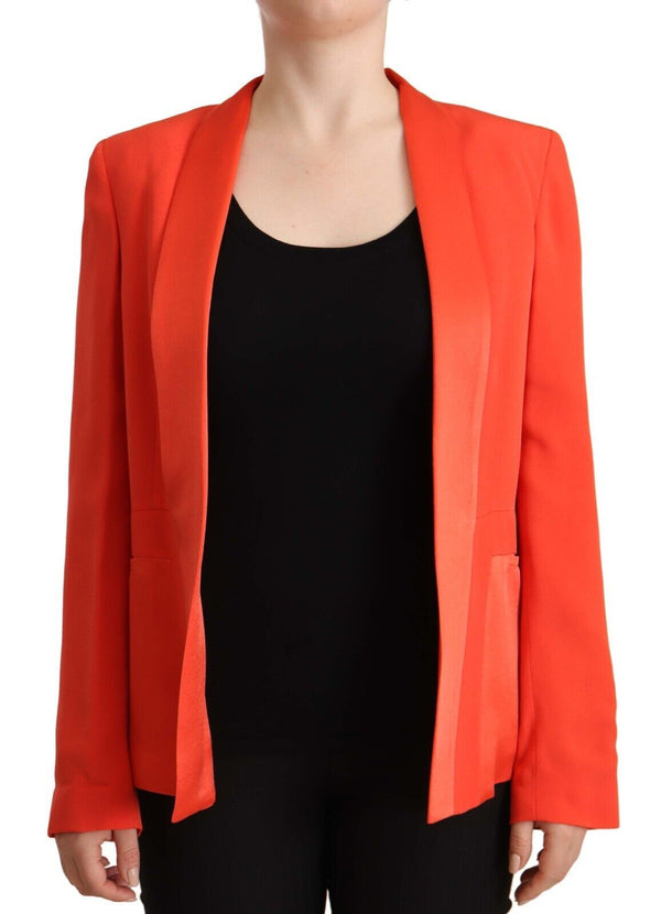 Elegante chaqueta de mangas largas de abrigo naranja