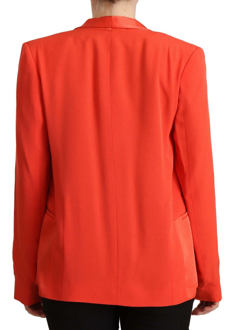 Elegante orangefarbene Manteljacke Langarmes