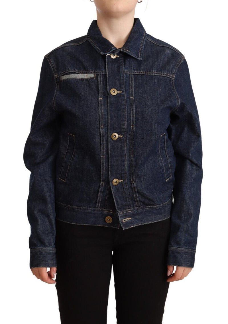 Veste en jean bleu foncé élégant