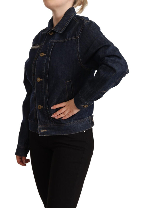 Veste en jean bleu foncé élégant