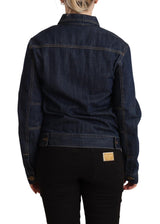 Elegante dunkelblaue Denimjacke