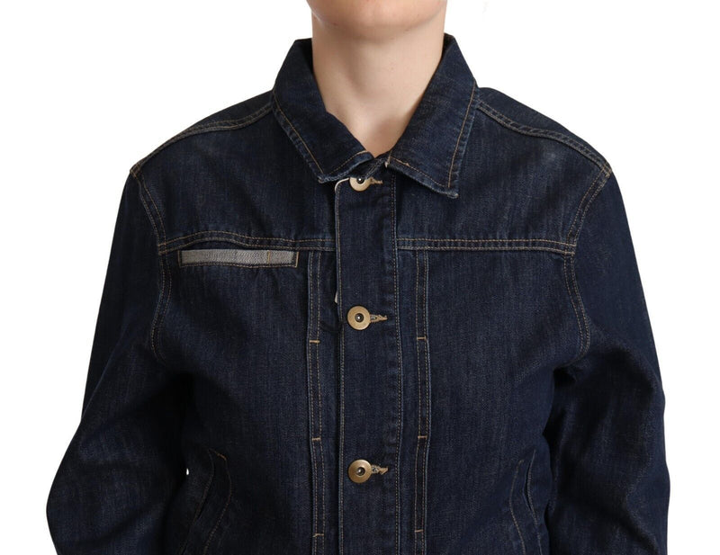 Veste en jean bleu foncé élégant