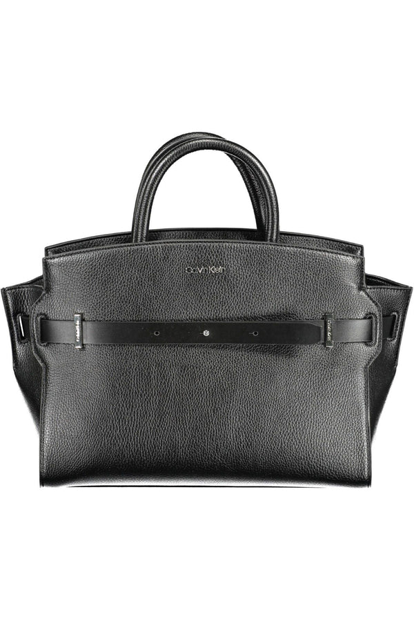 Black Polyethylene Women Handbag