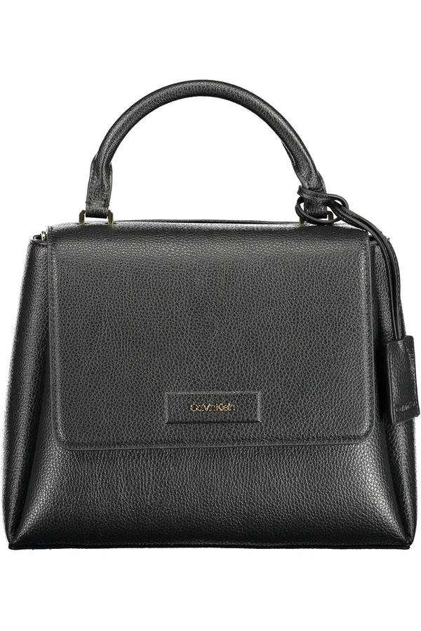 Black Polyester Women Handbag