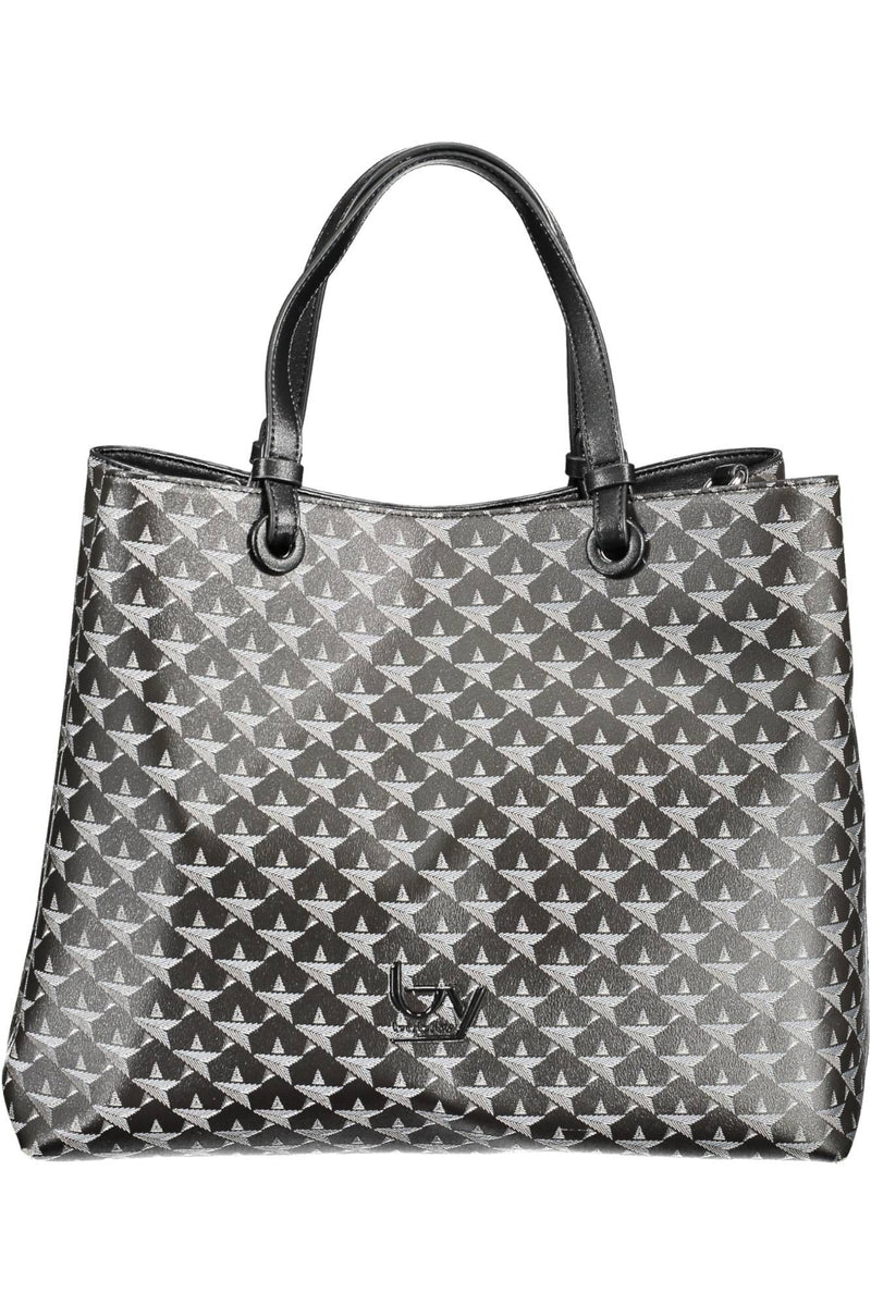 Chic Black Zwei-Griff-Tasche mit kontrastierenden Details