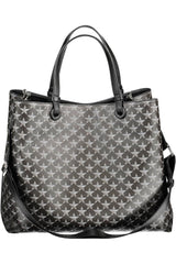 Chic Black Two-Handle Bag with Contrasting Details