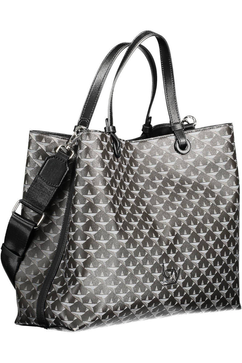 Chic Black Zwei-Griff-Tasche mit kontrastierenden Details