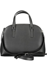 Black Polyester Women Handbag