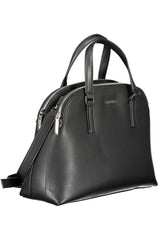 Black Polyester Women Handbag