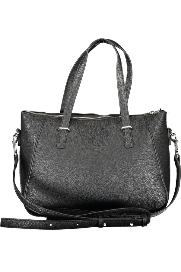 Chic Black Contrasting Detail Tote Bag