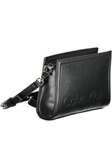 Elegant Black Shoulder Bag with Sleek Logo Detail