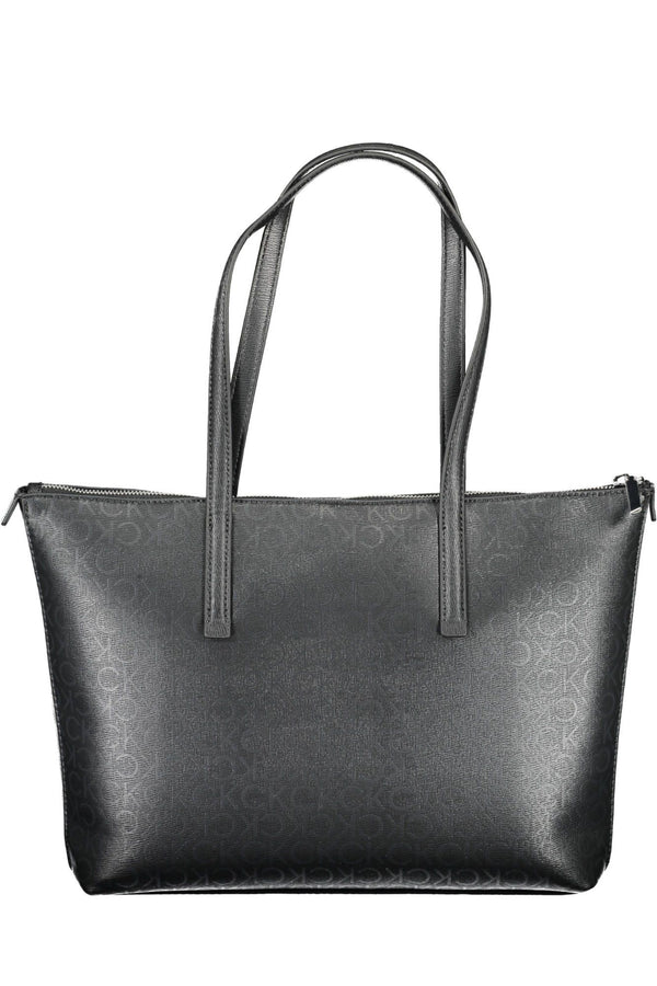 Black Polyester Women Handbag