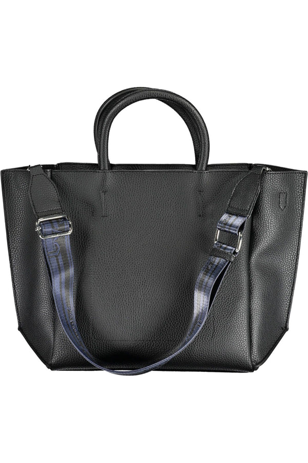 Elegant Black Handbag with Chic Print